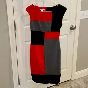 Womens dress sleeveless pink/black/gray size s